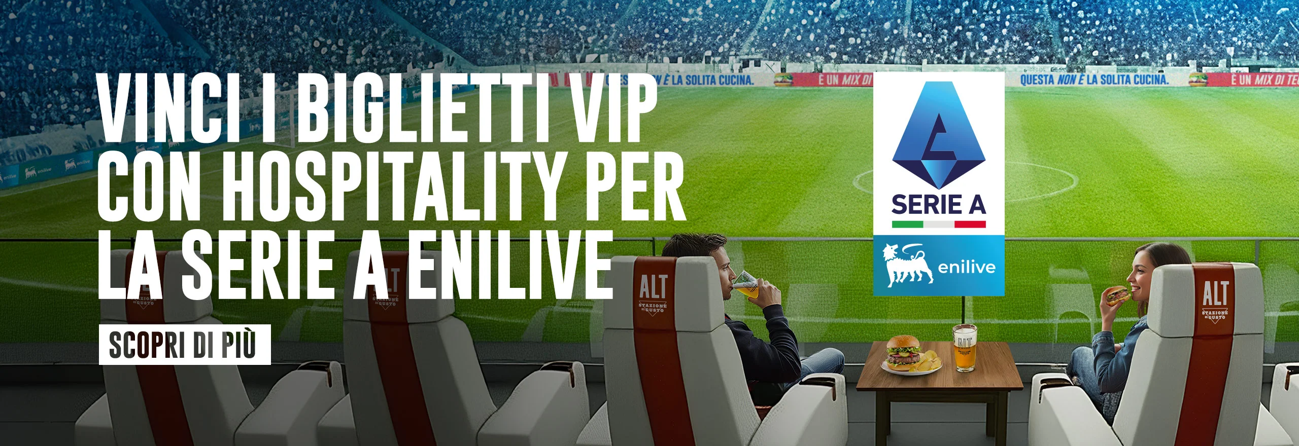 Vinci i biglietti VIP con hospitality per la Serie A Enilive. - Scopri di più