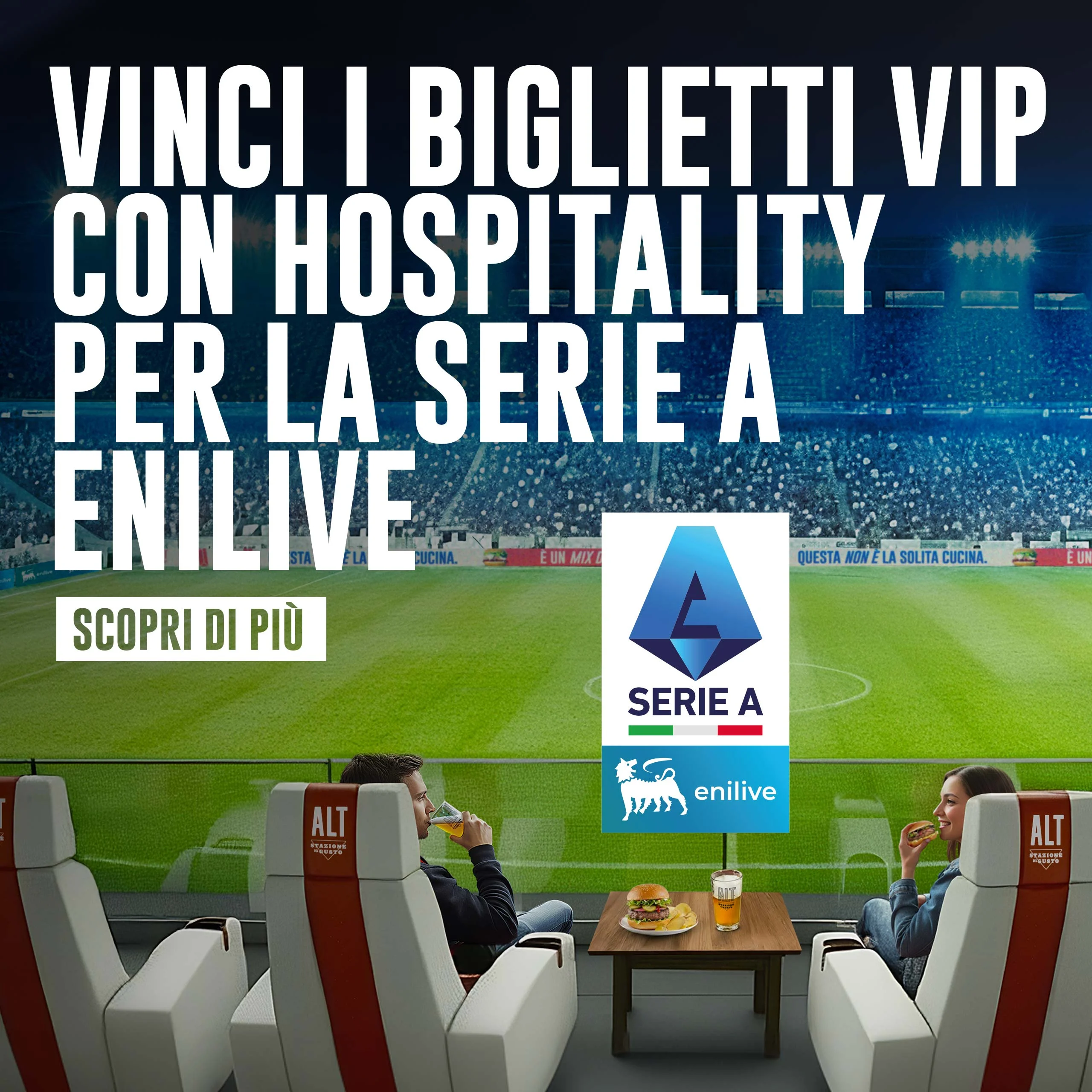 Vinci i biglietti VIP con hospitality per la Serie A Enilive. - Scopri di più