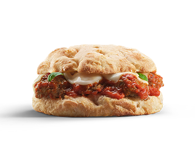 Focaccia con polpette - Focaccia with meatballs