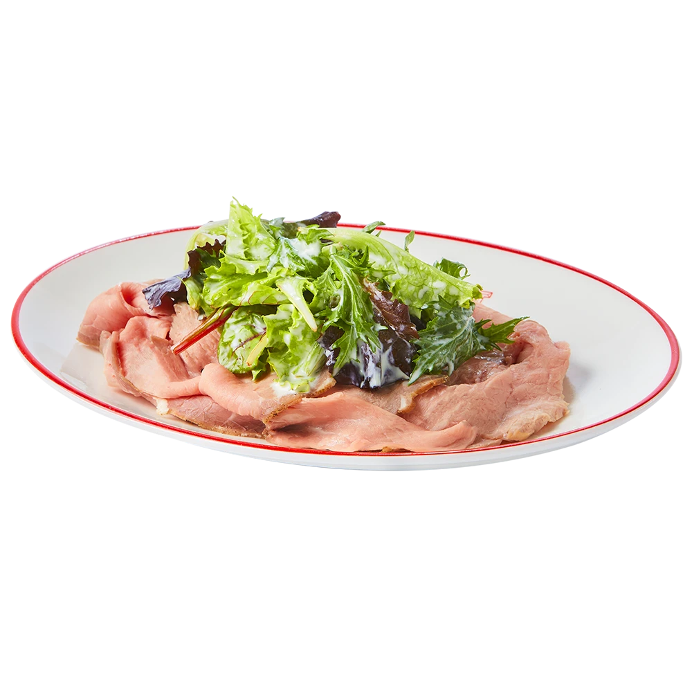 Arrosto di manzo, misticanza e senape