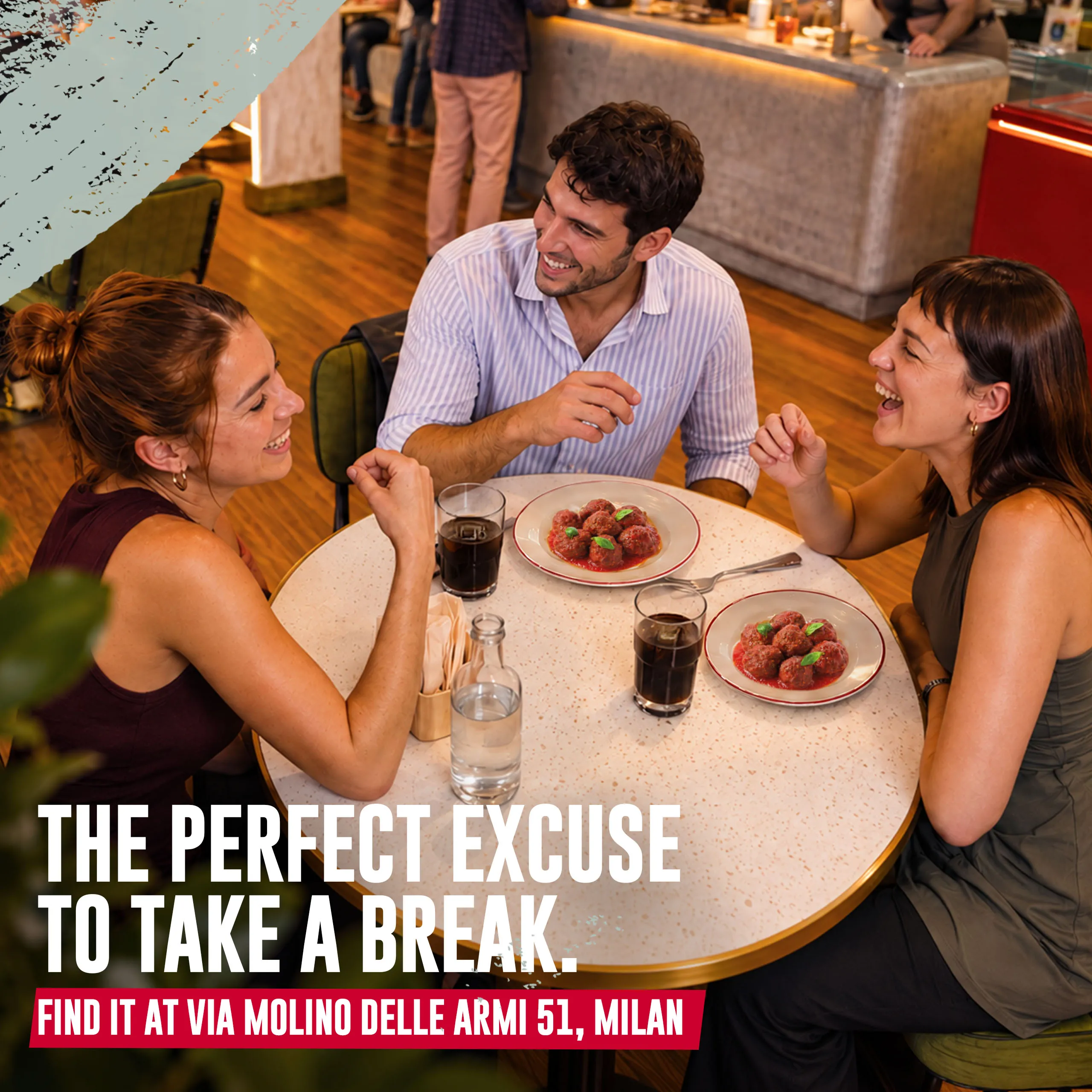 The perfect excuse to take a break. - Find it at Via Molino delle Armi 51, Milan